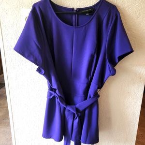 Lane Bryant Purple Belted Tunic Blouse
